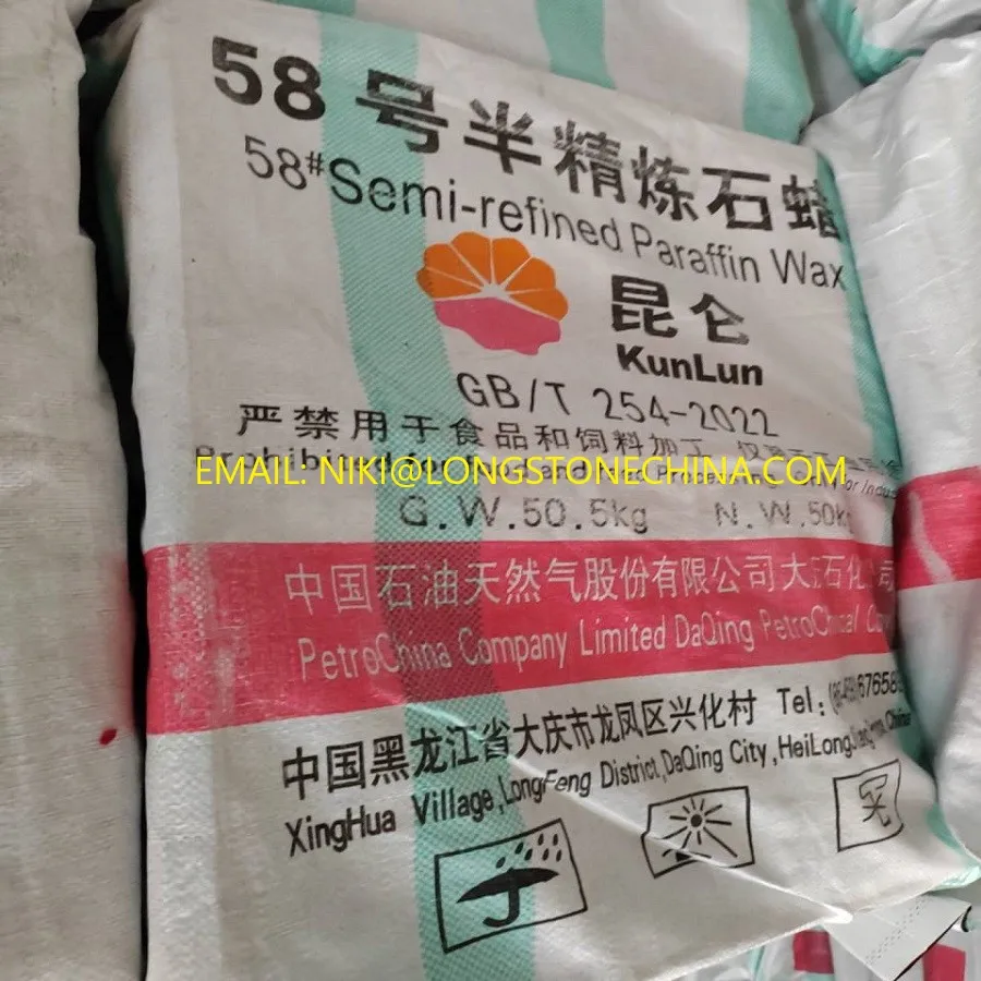 Green Strips Petrochina Daqing Kunlun Semi refined paraffin wax 58/60 / Candle Wax