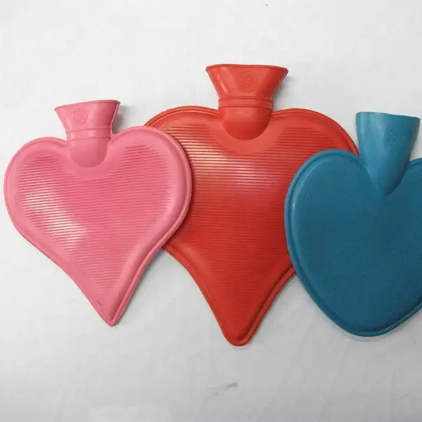 2L Silicone Bed Soft Heart Shape Warmer PVC Hot Water Bottle Knitted Cover Neck Warm Fixing on Shoulder Back Legs Body Pain