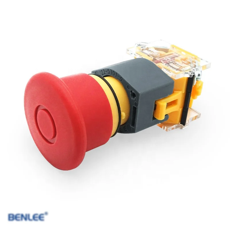 BENLEE Emergency Stop Button 22MM IP65 Waterproof Industrial Electrical Industry Self-Locking Scram Safety Stop Switch Button