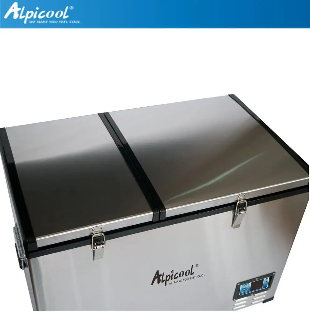 Alpicool BCD Stainless Steel Caravan Compressor DC Car Fridge 100L Freezer 12V Truck Refrigerator for Milk Cooling
