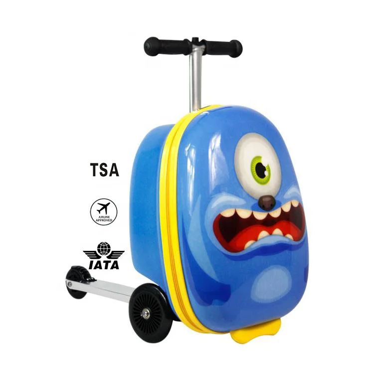 Cheap customized design fashion egg shape  suitcase rideable maletas scooter trolley travel luggage sets for kids