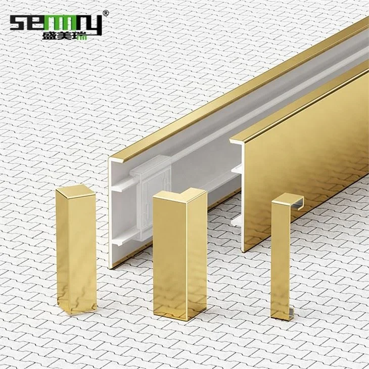 High Quality new design free sample stainless steelled skirting exterior angel brushed stainless steel skriting board