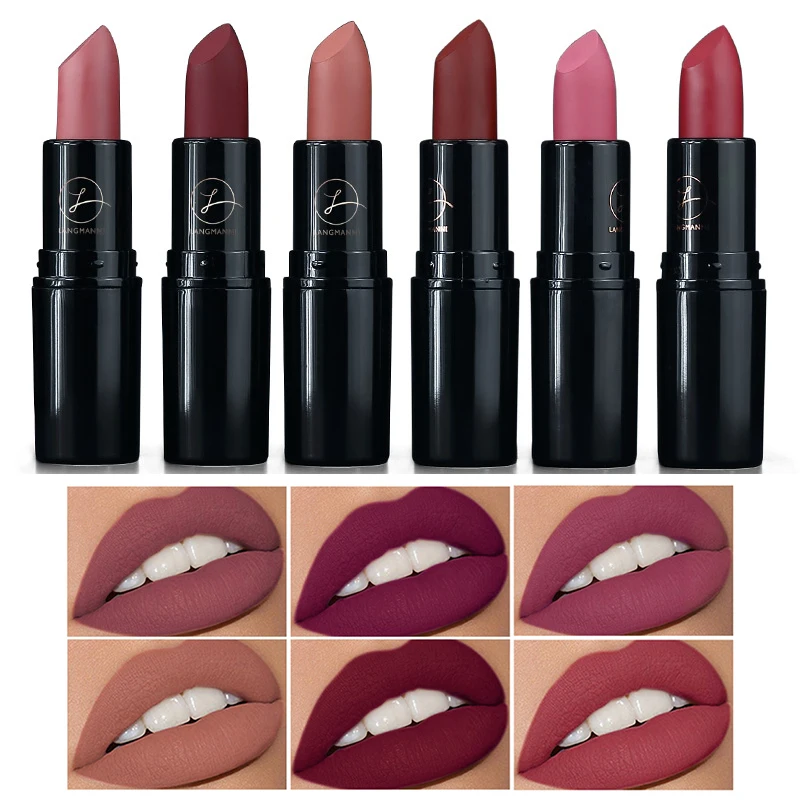 HM1610 New Starry Sky Bullet-tipped Lipstick Black Tube Lipstick Red Velvet Lipstick