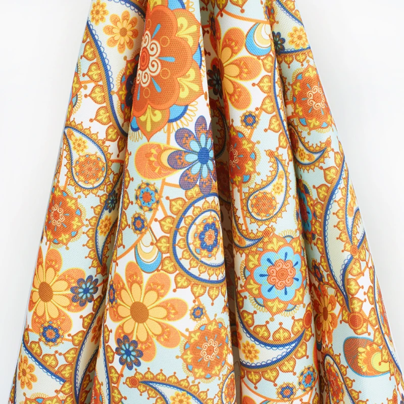 Узор на заказ, водоотталкивающая ткань 100% полиэстер, цифровая печать, для помещений и улицы, Печать Пейсли, услуги печати на диване