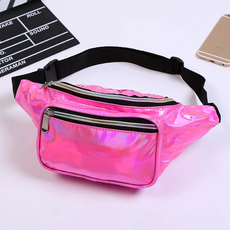 Holographic Fanny Pack Custom Waist Bag Money Phone Belt Bum Bag  Laser Adjustable Belt Party Sling Bag