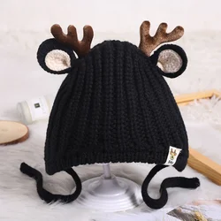 2023 hot sales cute knit new baby deer hat crochet the Christmas deer hat