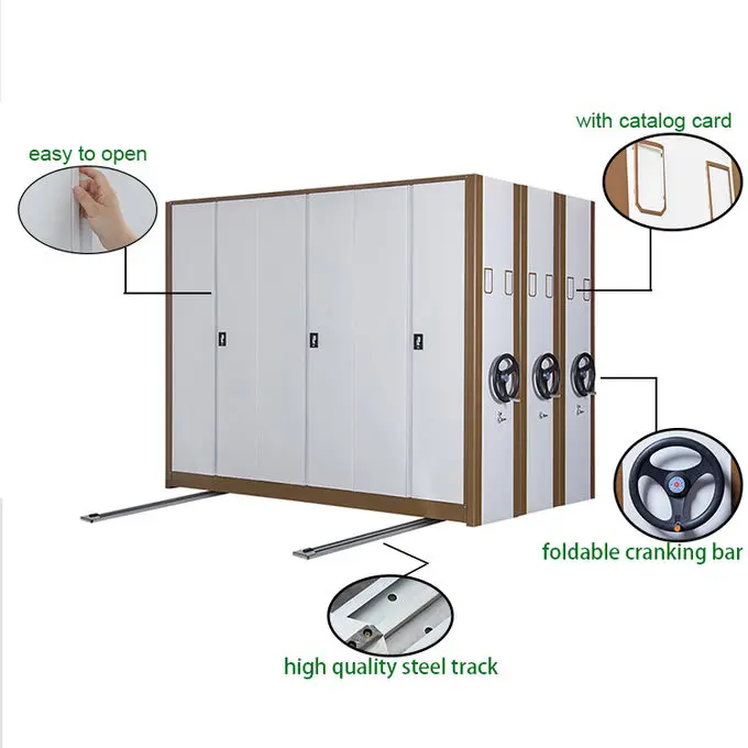 Office Archives Metal Compact Mobile Shelving High Density Storage Shelf 2300mm