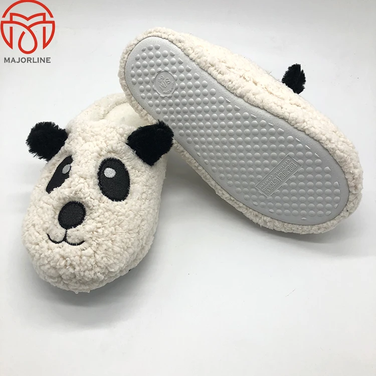 OEM customized child wear House indoor guest animal shaped  slippers  Unisex fuzzy Animal Bear indoor Slippers for children
