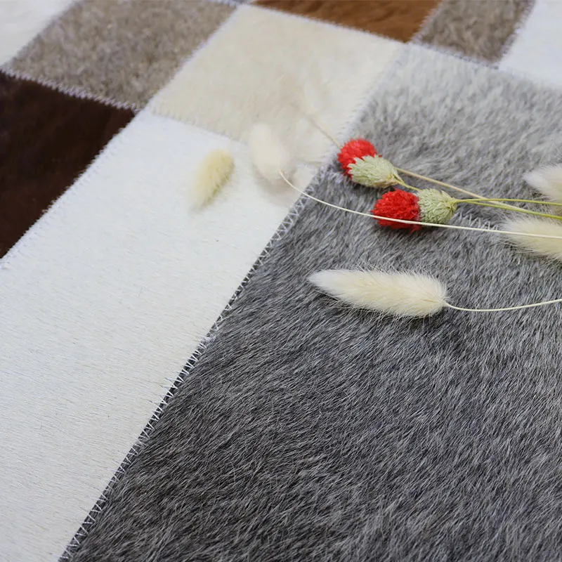 European Square Lattice Luxurious Stitching Rooms Bedroom Study Carpet