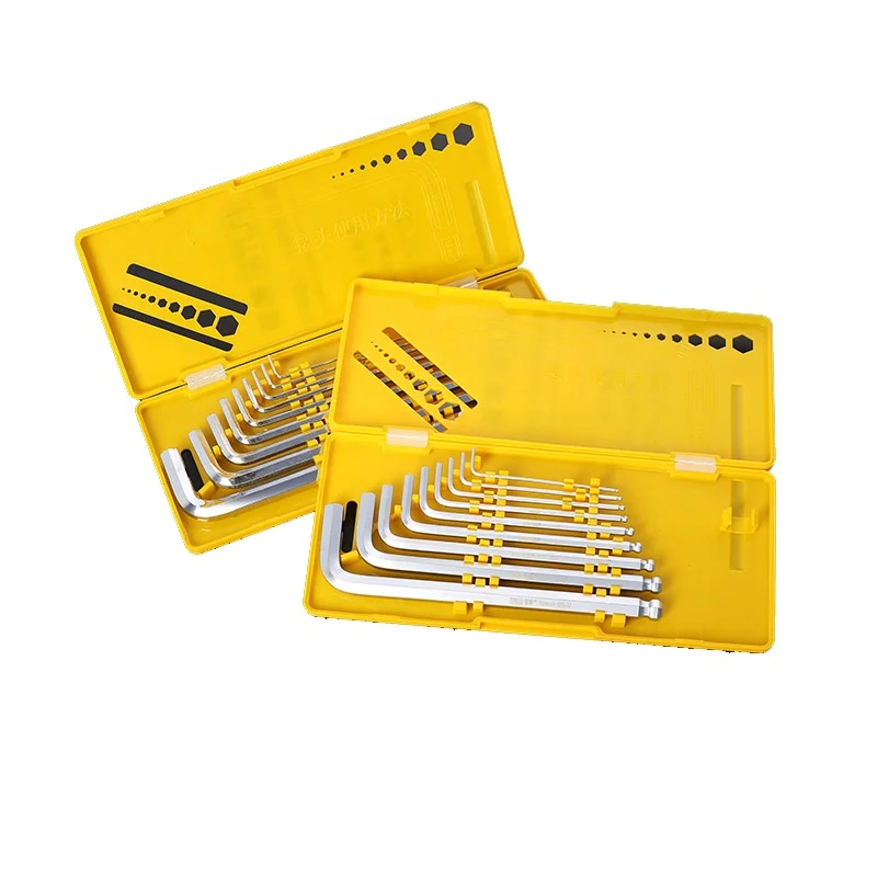 9pc plastic box HRC58 chrome vanadium steel material hexagon wrench set