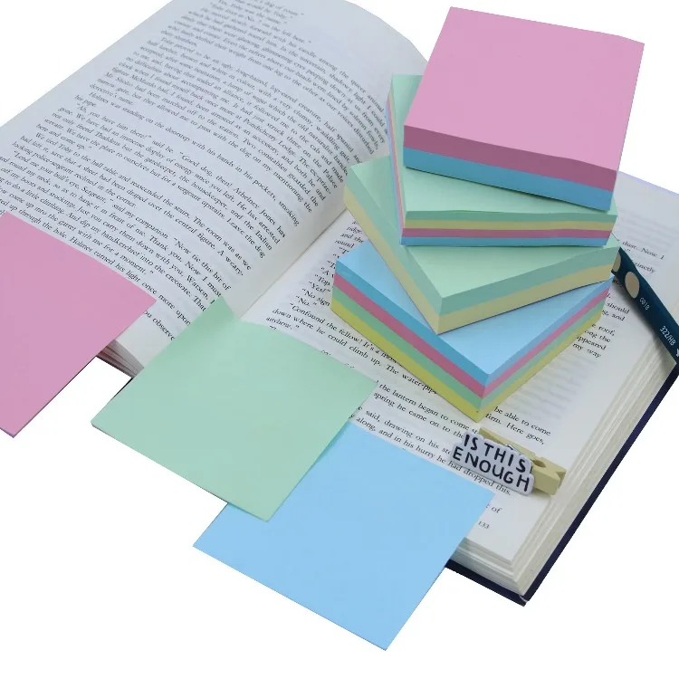 Hot sale colored sticker paper high quality adhesive sticker paper note sticky notes