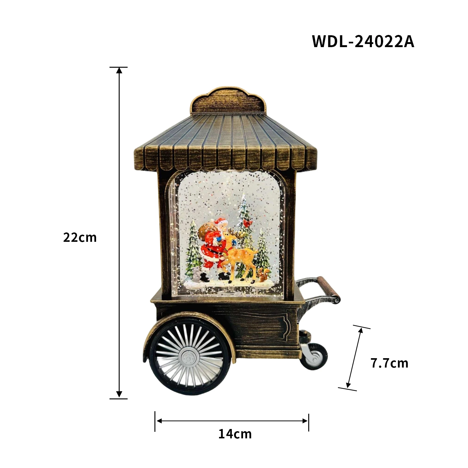 Vintage Candy Truck for Mushroom Decorations Gift Christmas Gnome Lighted Candy Truck Loaded With Mushroom Musical Snow Globe