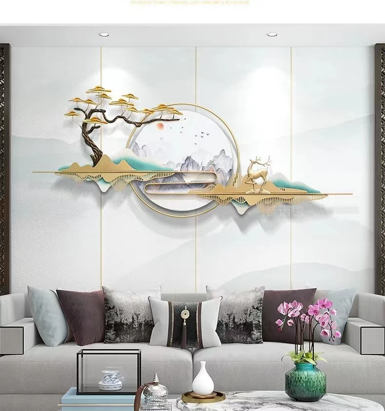150*63cm wholesale dropshipping products 2023 Creative 3D Metal living room pendant art wall hanging house room wall decoration