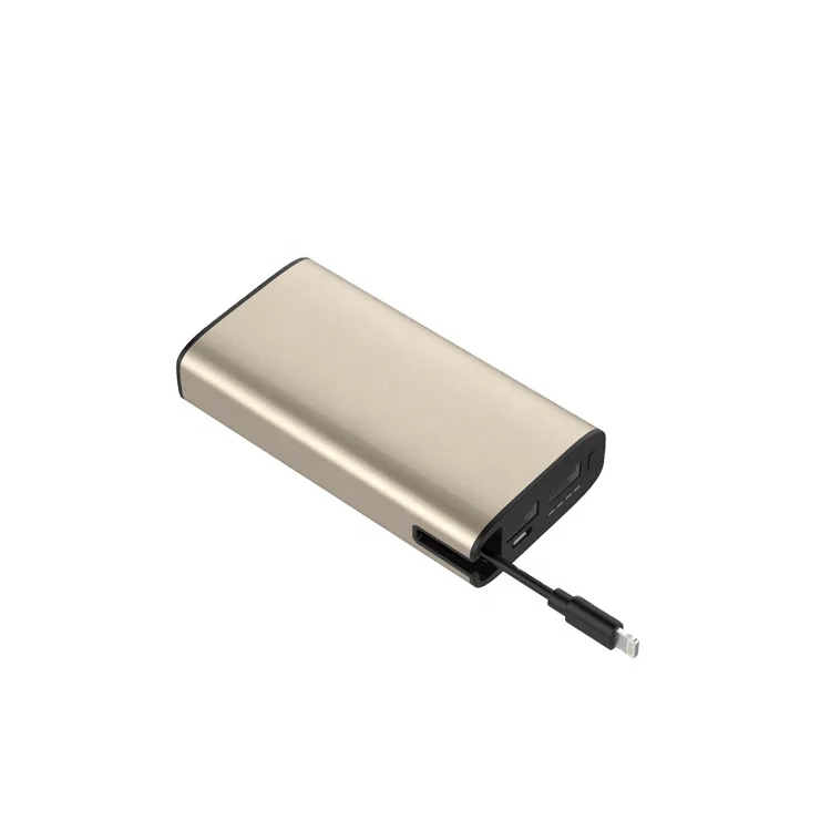 
TRUSDA C902 Aluminum body 6700mAh QC And PD 3.0 One For All Power Bank With Built-in Cables 