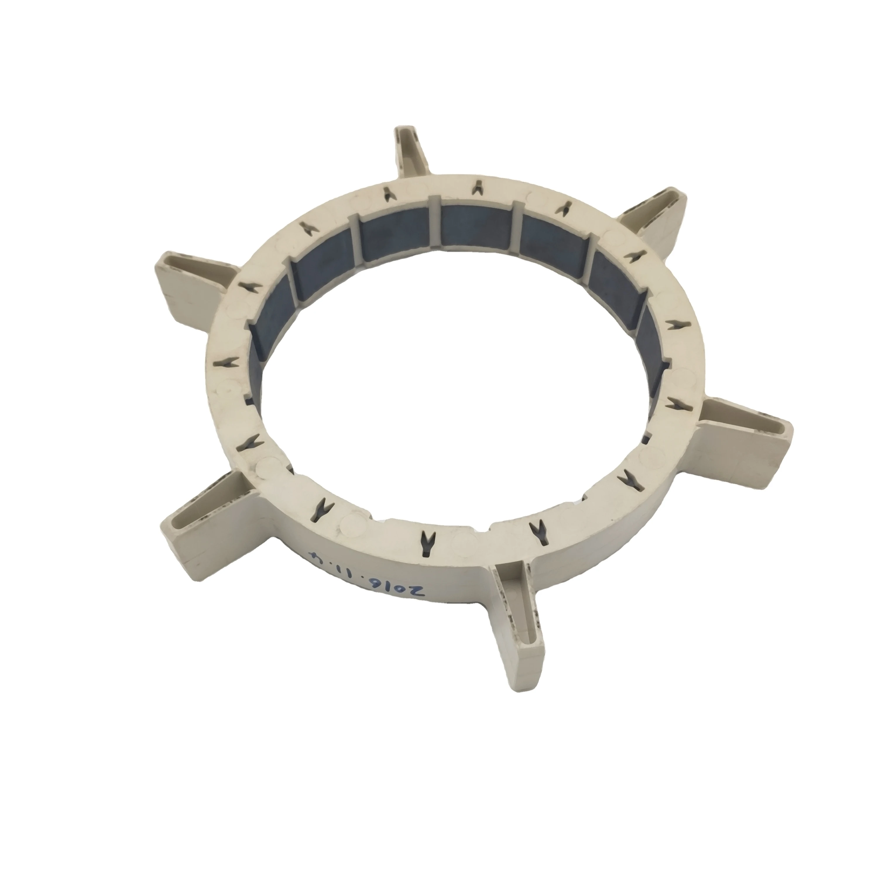 OEM/ODM 14poles  Permanent magnetic ring Silver Ferrite magnet material  for dc ceiling fan motor rotor magnet ring