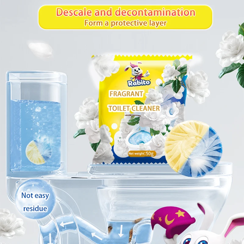 200 Packs in Carton Bulk Gardenia Fragrance Yellow Blue Automatic Toilet Bowl  Cleaner