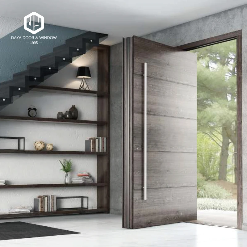 
Revoliving Hinges Modern Designs Exterior House Front Entry Wood Pivot Door 