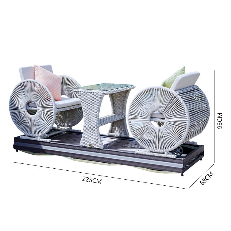 Outdoor Garden Rattan Furniture Patio Swings With Table villa Rattan Swing Chair