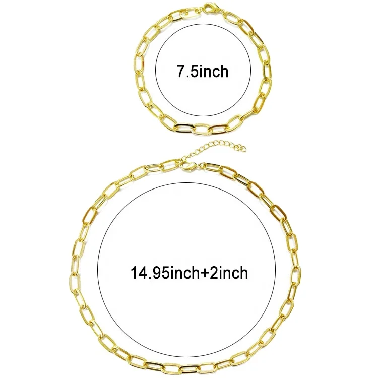 Fashion Gold Plated Necklaces Bracelets Jewelry Set Necklace for Women