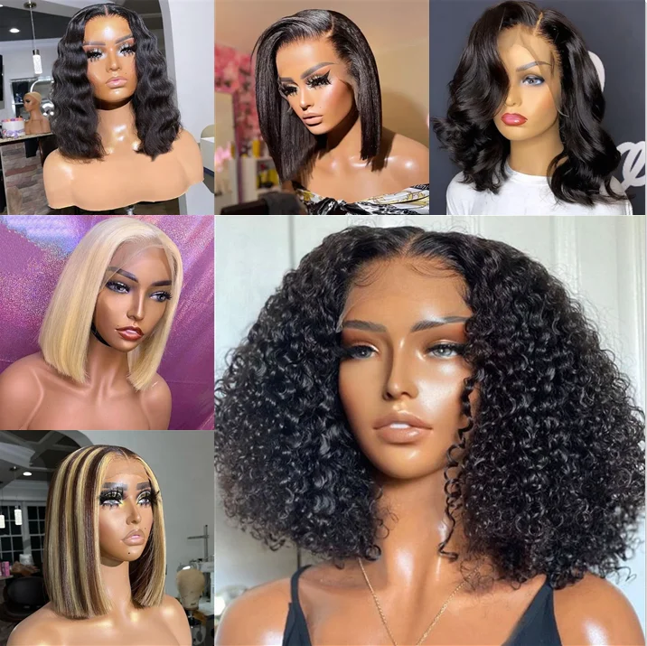 Luxury Highlight Brazilian Hair Short Bob Wig HD Lace Front Wigs Transparent Virgin Human Hair, Wholesale 13x4 13x6 24 Inch 5A