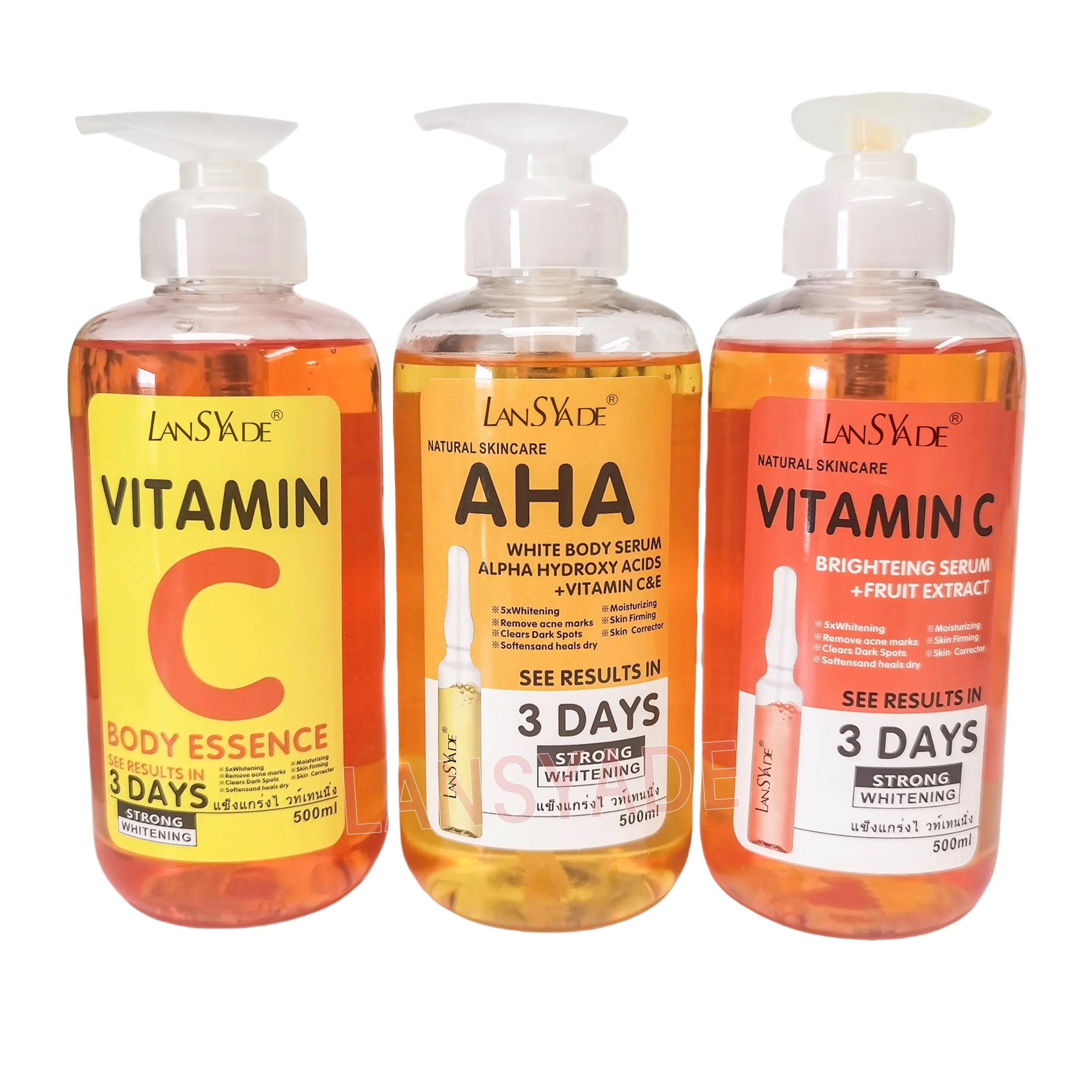 Custom Logo Vitamin C AHA Whitening Serum Face and Body Hydrating Anti Wrinkle Fade Spots Skincare Serum Essence