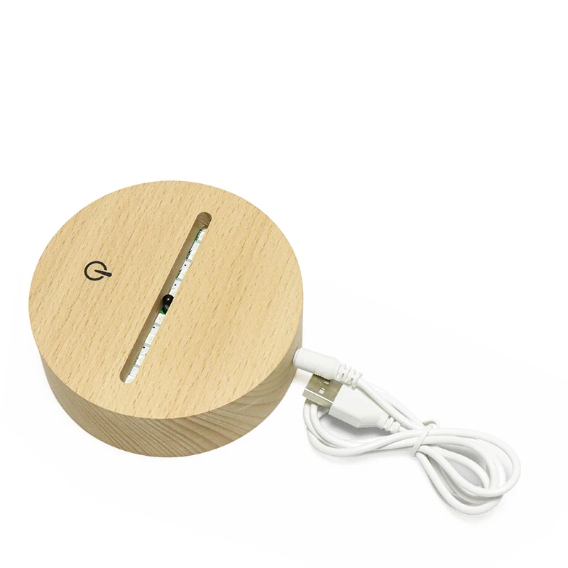  Wholesale AA Battery Powered Night Light RGB 16 Color Changing Remote Led Wooden Base Lamp For