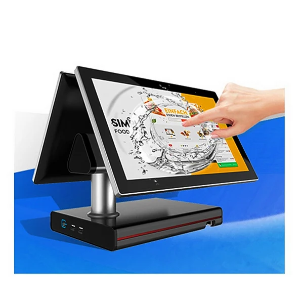Touch Pos System Dual Screen set electronic android fiscal Cash Register Terminal Machine All In One
