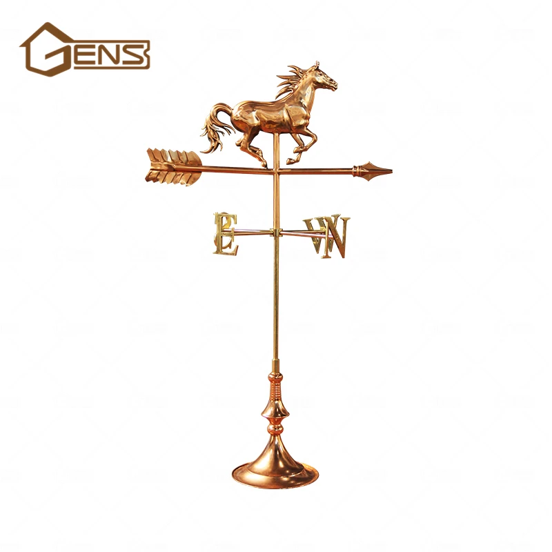 European Custom Garden Ornament Copper Horse  Wind Weathervane