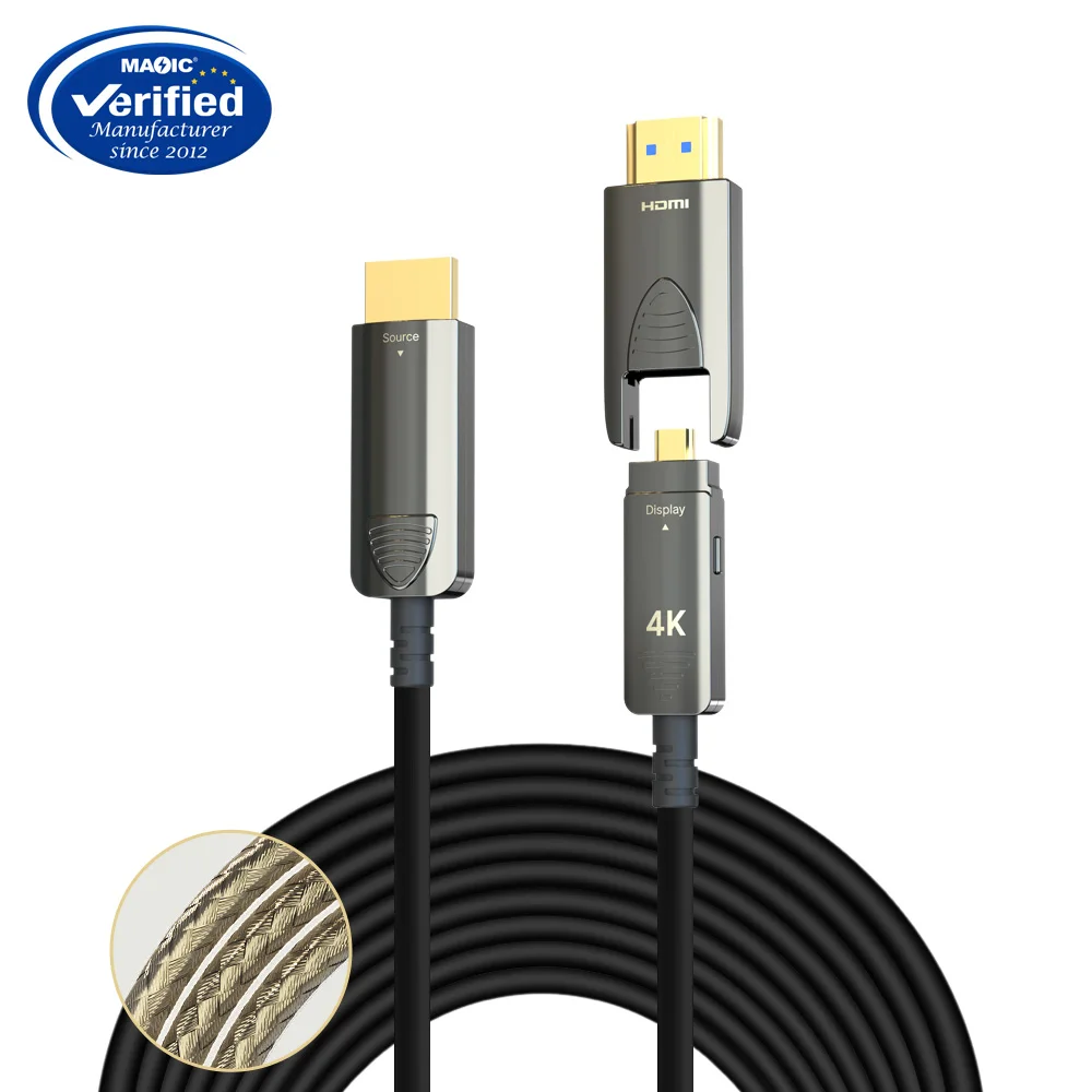 High quality 4K60Hz HDMI 2.0 Active Optical Fiber Optic HDMI Cable micro HDMI to HDMI2.0 AOC Fiber Cable 20m 30m 40m 50m