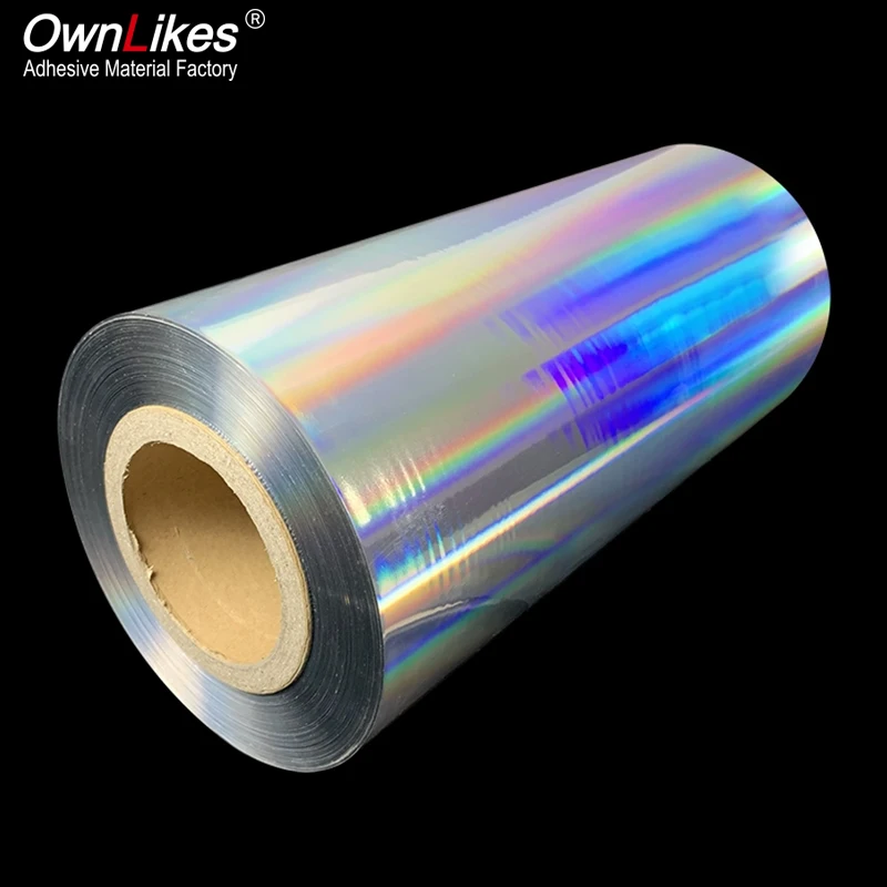 Flexography Holographic Iridescent Plastic Film Self Adhesive Holographic Film Holographic Cold Lamination Film