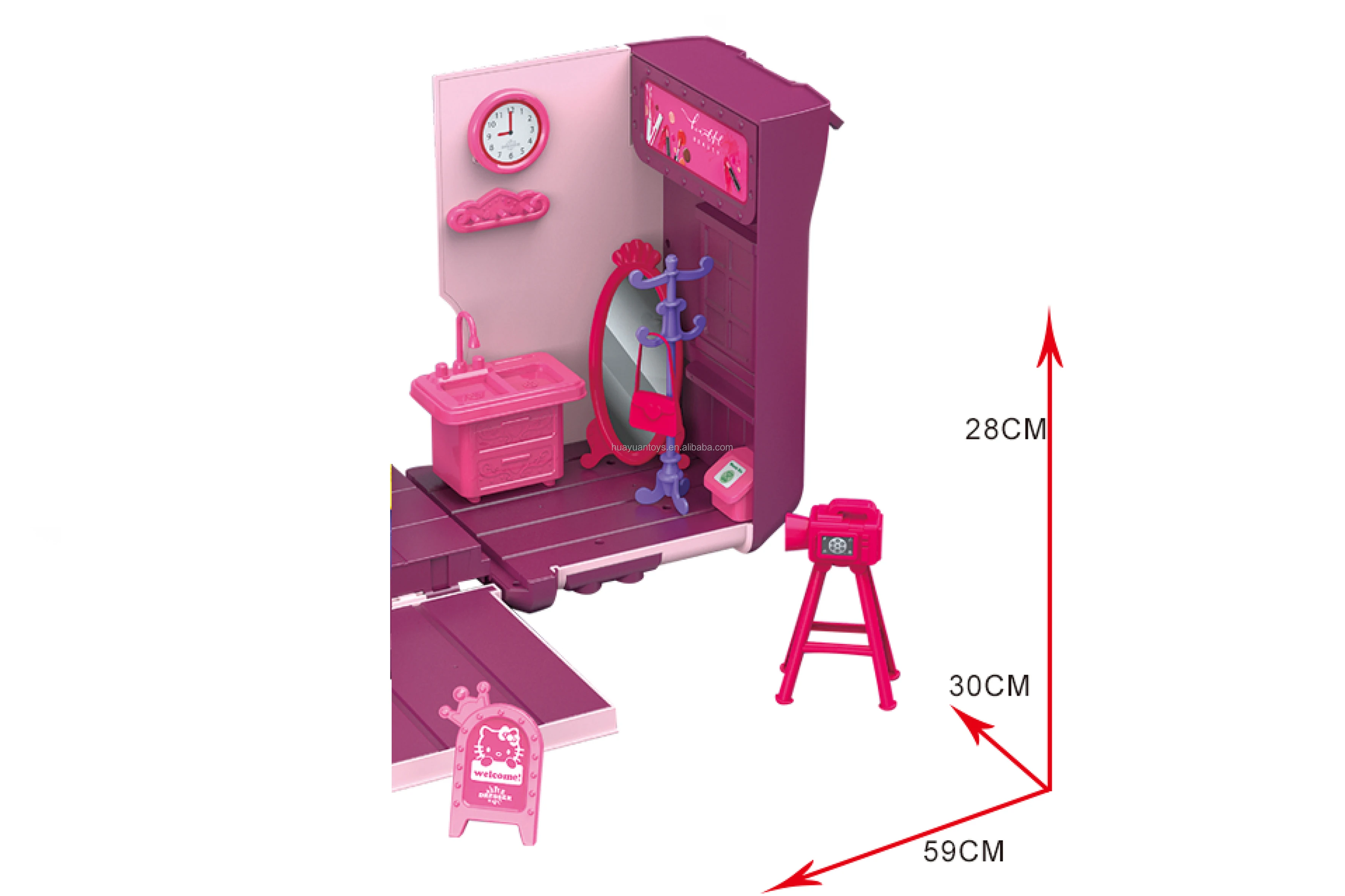 Role Play Toys DIY Playhouse Scene Light and Sound Recreational Vehicle Dress up & Pretend Play & Preschool Toys for Kids