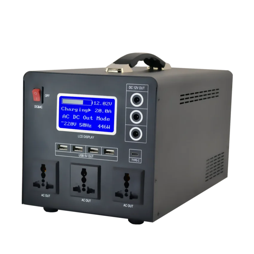 high quality 12v 100ah 500w rechargeable Home Portable Power Station Lithium Solar Generator