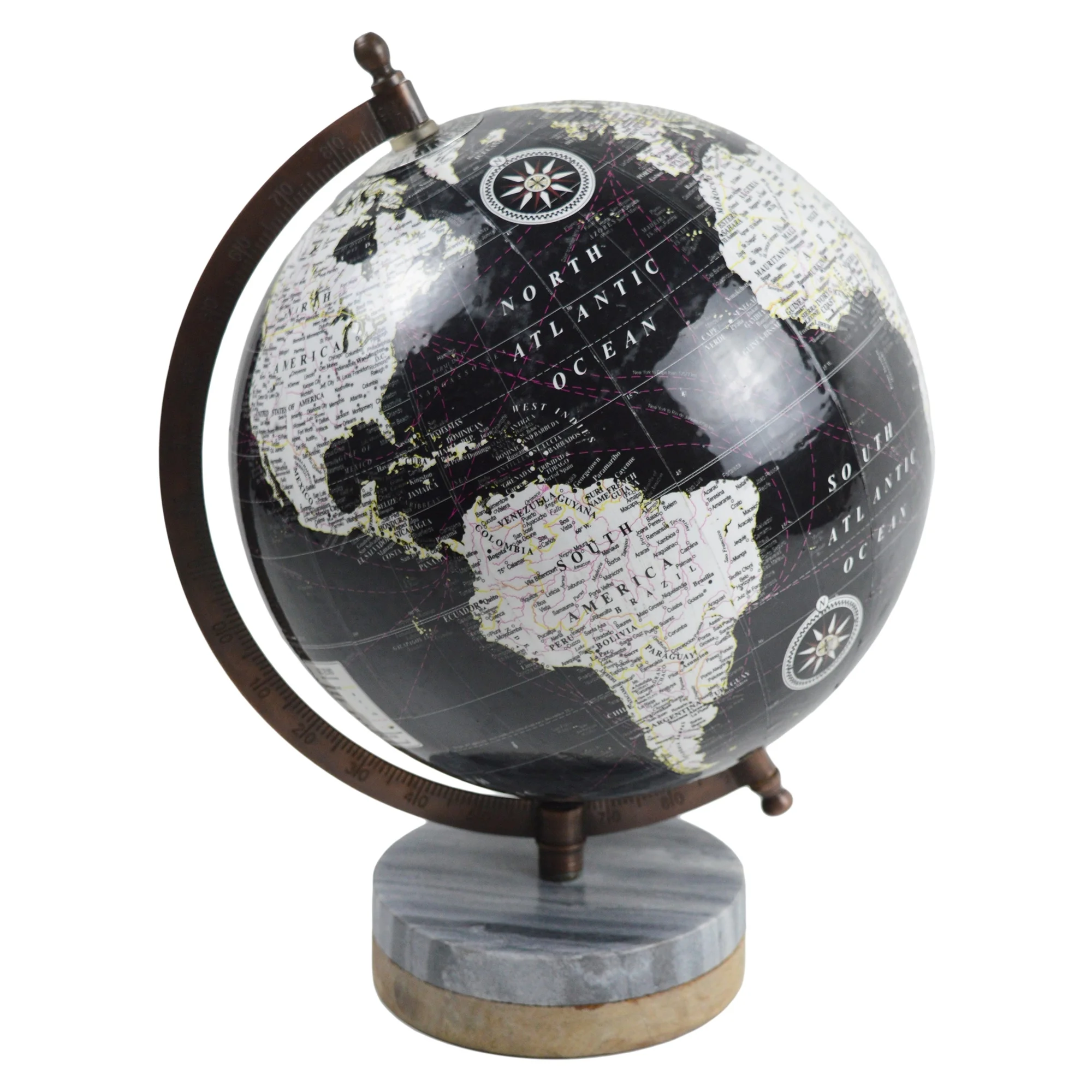 Attractive Designer Globe Marble And Wooden Base Design World Map Globe Designer Best For Office Decor Globe