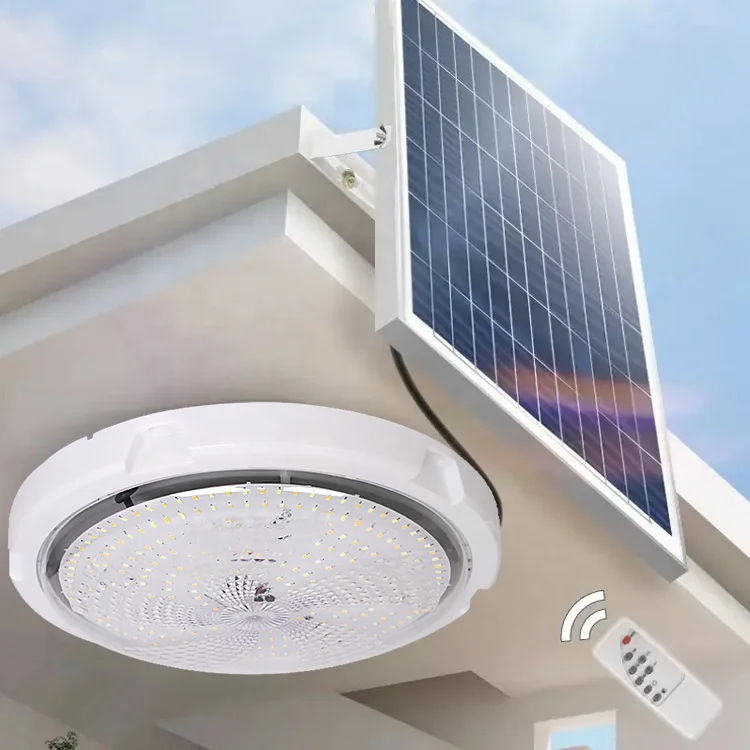 HOMBO Easy Installation Surface Mounted Indoor Outdoor LED Solar Ceiling Light With Remote
