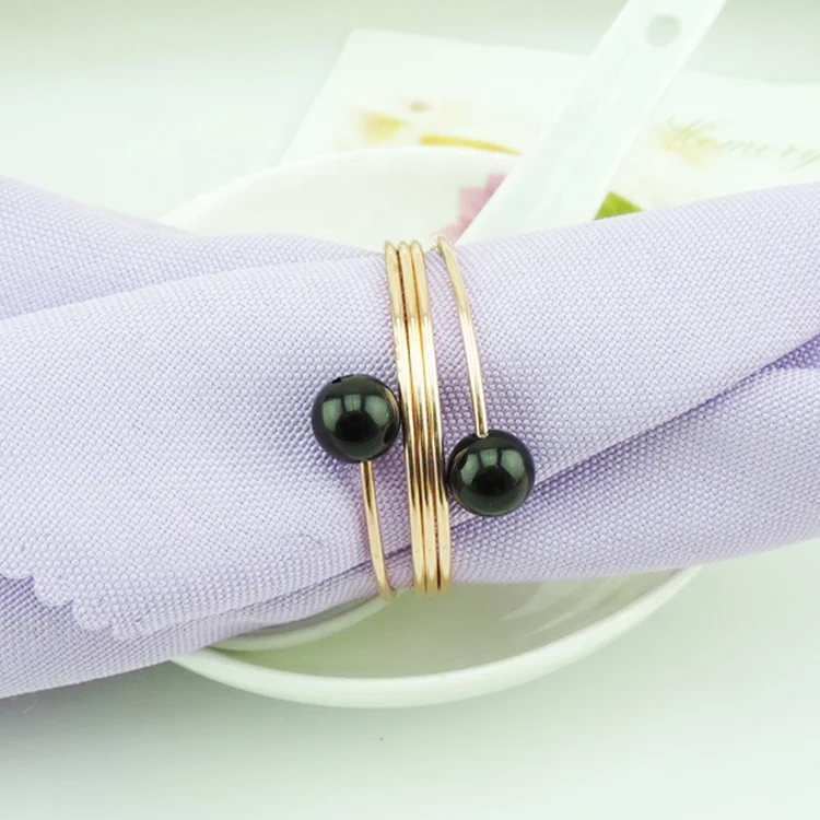 Bulk Storage Cheap Selling Personalized Pearl Napkin Ring Stainless Steel