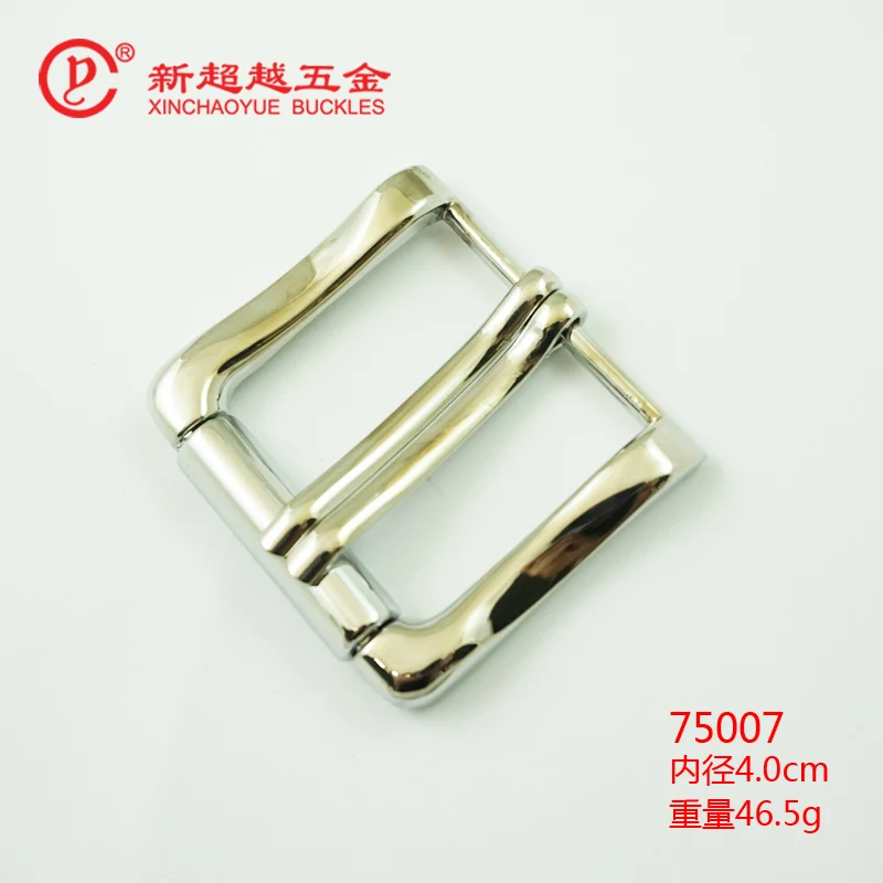The quality zinc alloy single pin strap buckles custom metal 40mm roller double prong belt buckles