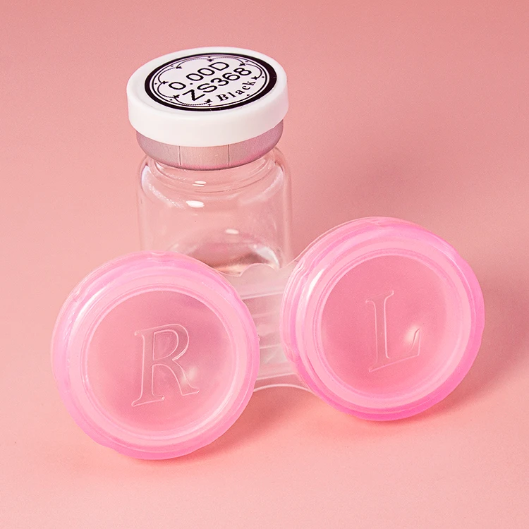 Portable colorful High Quality Korea-contact-lens Cute Dual contact lens kit for contact lenses case