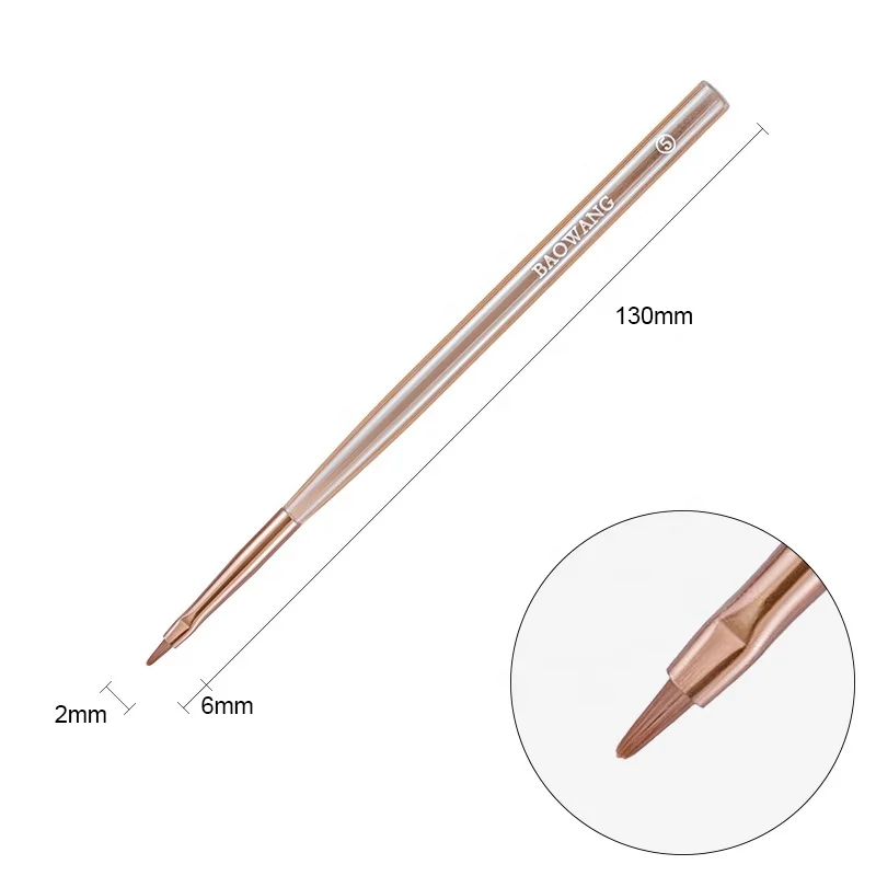 BW11-3 Round Nail Brush for UV Gel Polish PA Nylon Hair Art Design Brush for Nails Private Label Nail Brush with Acrylic Handle