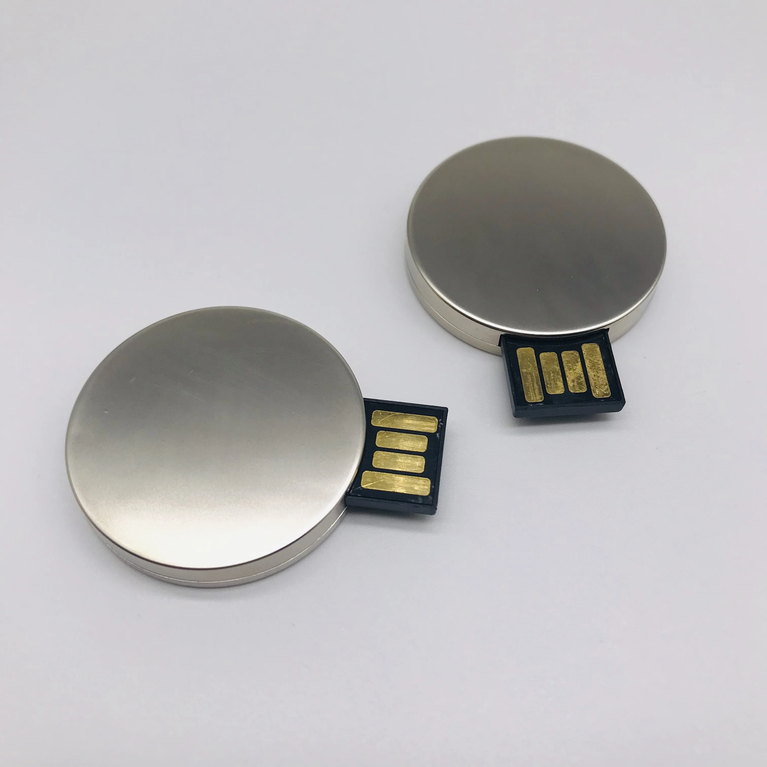 Real Capacity Silver Metal Pendrive Mini Round Shape 4gb Metal Usb Flash Drive