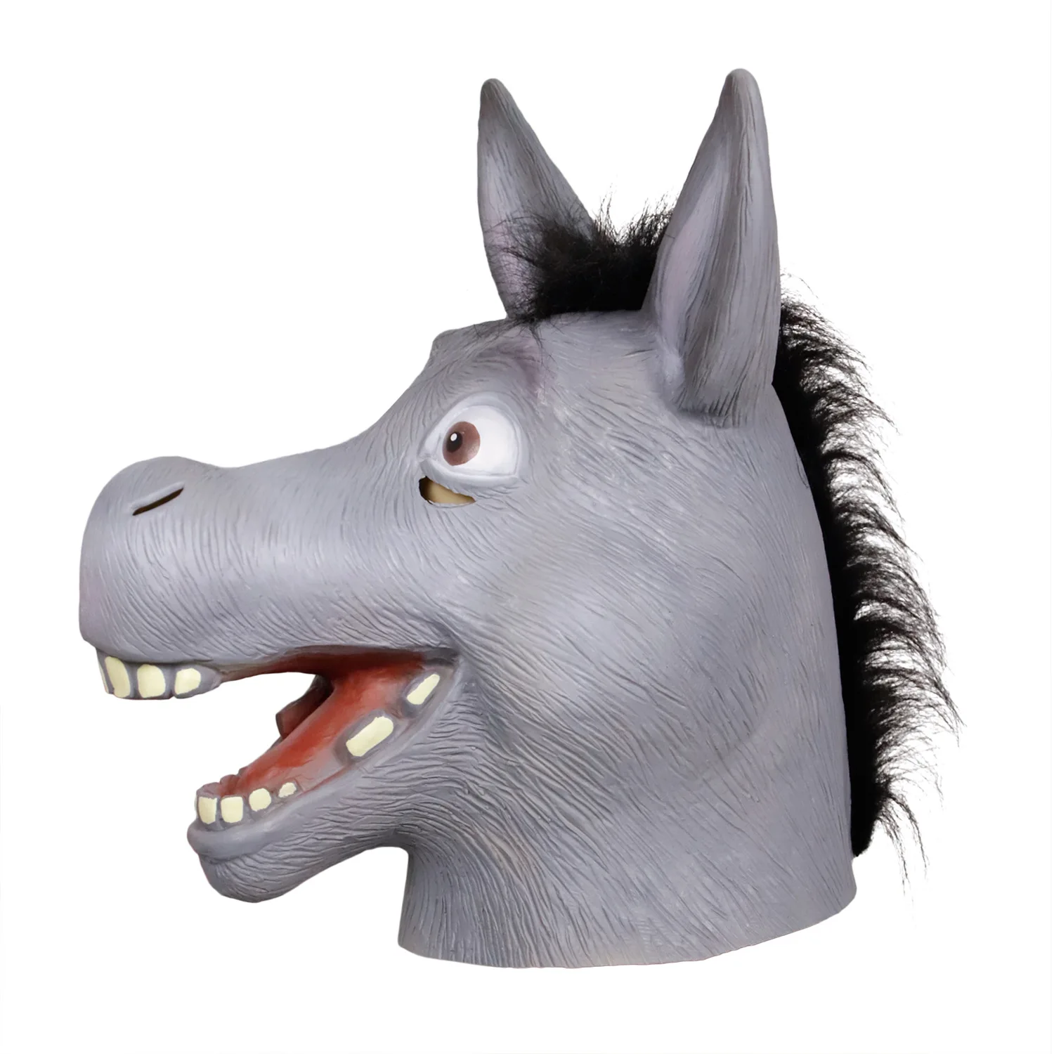 Halloween Cute Realistic Happy Donkey Latex Mask Adult Full Face Latex Mask Halloween Masquerade Cosplay Party Costume Mask