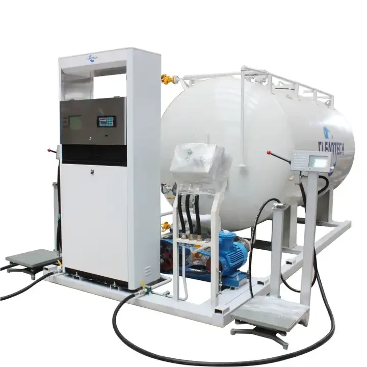 Gas Station Mobile Skid Mounted Lpg Refill Station Petrol Gas Station For Car And Cylinder Refill