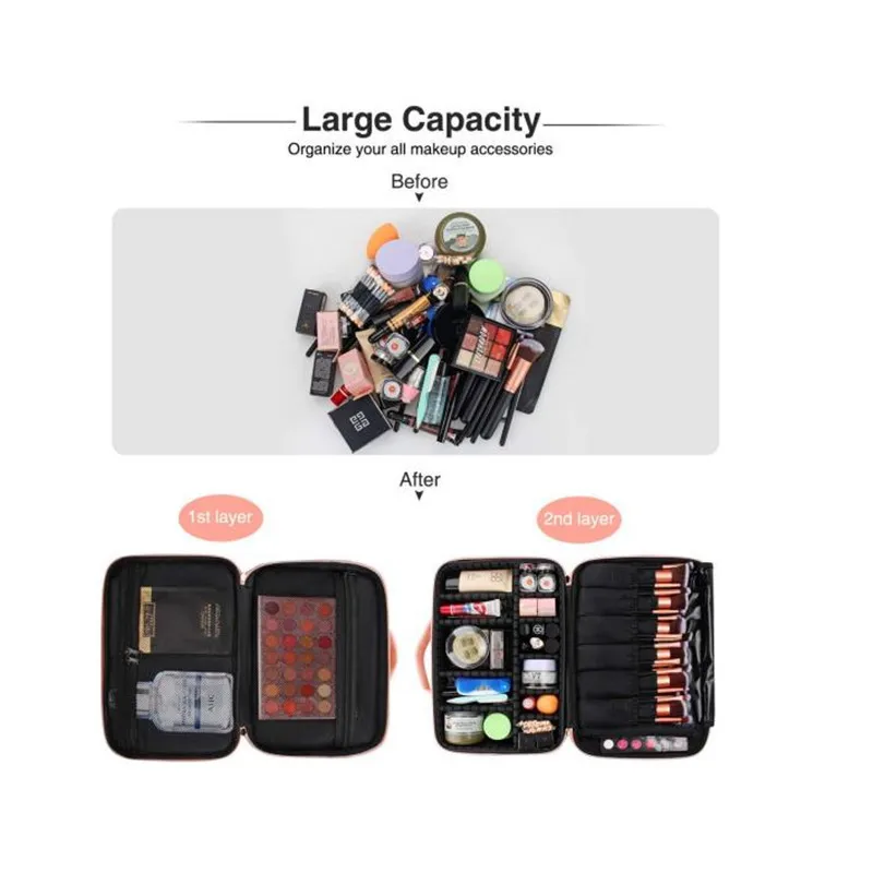 New Fashion Pink Cosmetic Case Pouch Bag Women Cosmetic Travel Makeup Bag