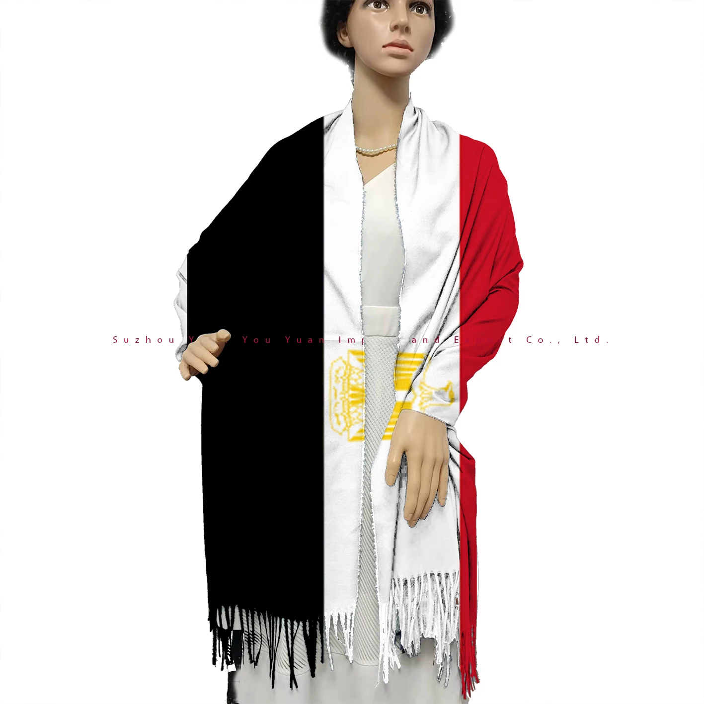 High Quality Imitated wool 180*70cm sublimation Single Printing   EGYPT   Country Flag Shawl
