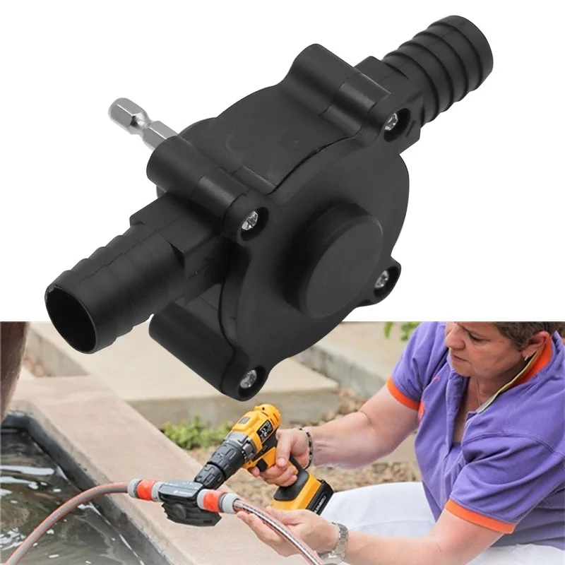 Electric Drill Pump Self Priming Transfer Pumps Oil Fluid Water Pump Portable Round Shank Heavy Duty Self-Priming Pump