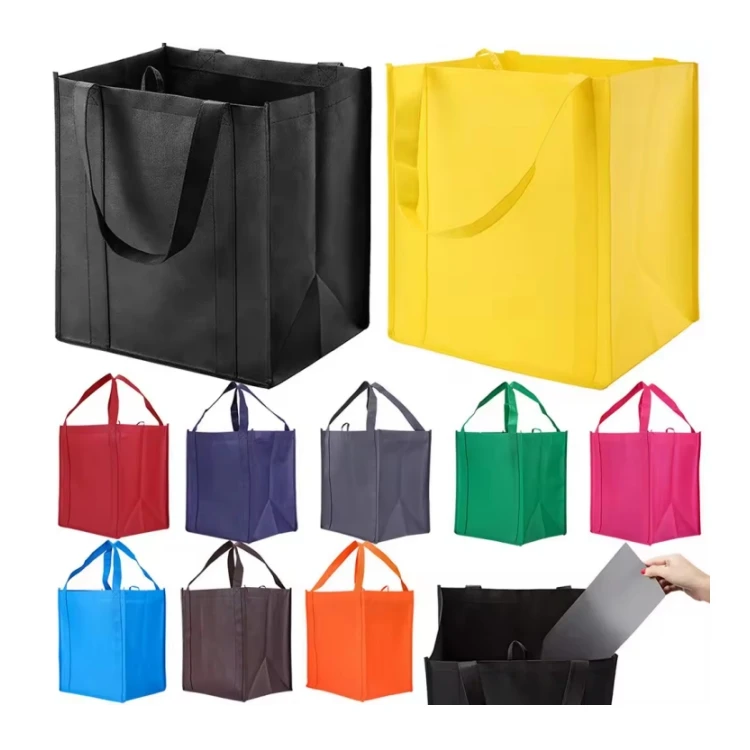 New Biodegradable Supermarket Reusable Shopper Recyclable Non-woven Fabric Cheap Bags Non Woven Shopping Tote Bags With Logos