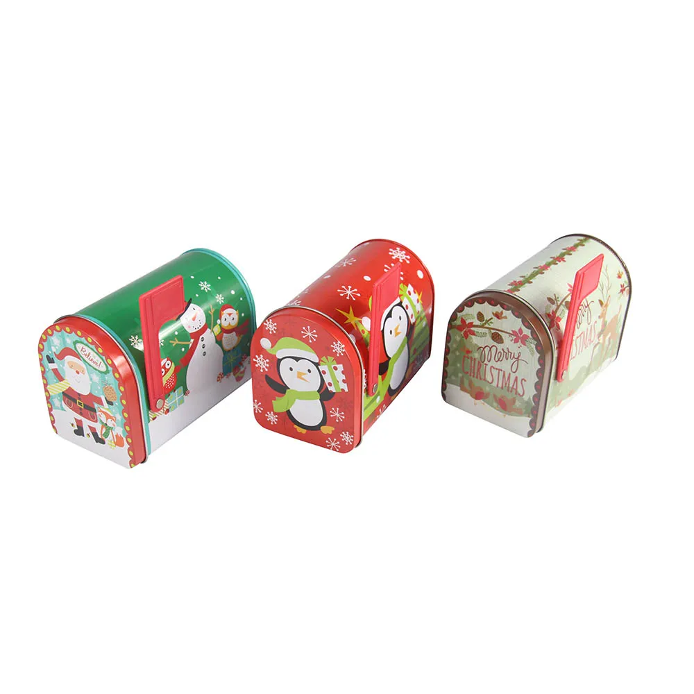 2024 New Metal Tin Box Emboss Wedding Mailbox-Shaped Candy Box Tin Mail Mailbox Shaped Gift Box