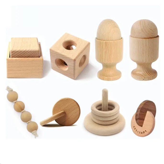 Wholesale Hot Sale China Manufacturer Food Grade Wooden Teething Ring Toys Funny Baby Teether toys
