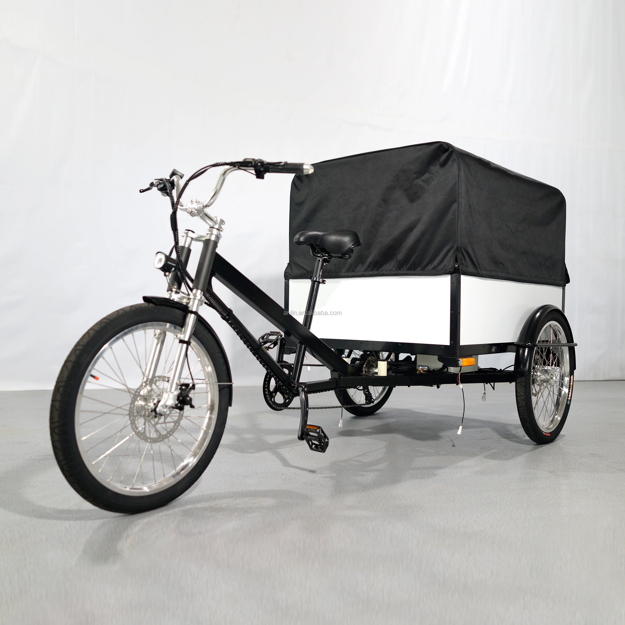 ESTER 500W Electric Cargo Trike/Tricycle High Quality Customized Soft Top, aluminum box, cargo trike trailer,open