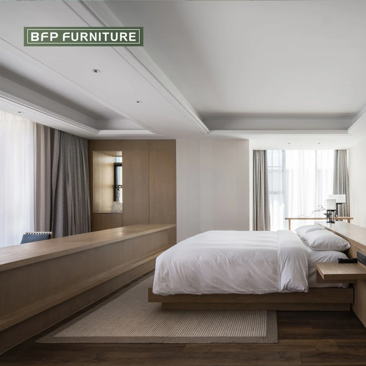 BFP Furniture hotel lobby  modern style  Restaurant Project Furniture Dining Table and Chair Set wood