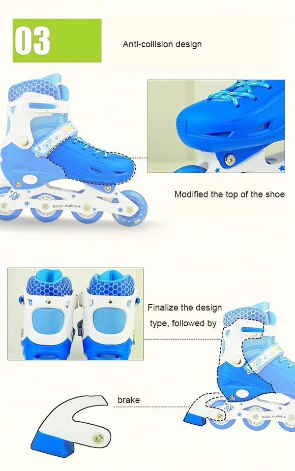 Professional 4 PU adjustable roller wheels high quality factory inline skates for sale